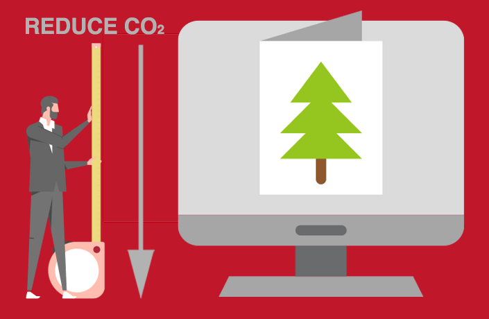 Reduce carbon footprint Christmas e-card animated gif